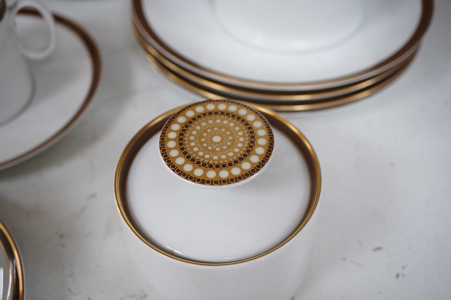 A 1960's-70's Thomas gilt decorated coffee set and tea cups.